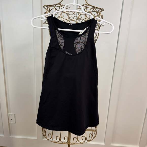 Lululemon Tops - Lululemon Goal Crusher Tank Top Black Luxtreme Lycra Mesh Lace Racerback